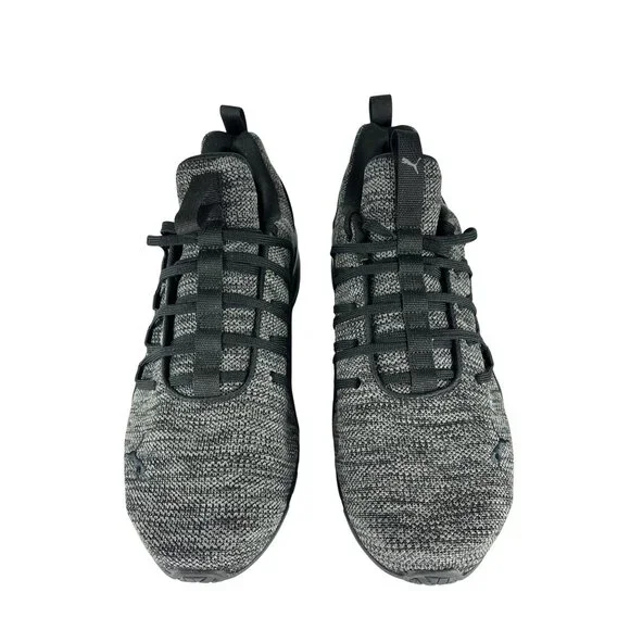 Puma Men’s Athletic Sneakers US 11.5 Gray Knit Lace-Up Running Shoes